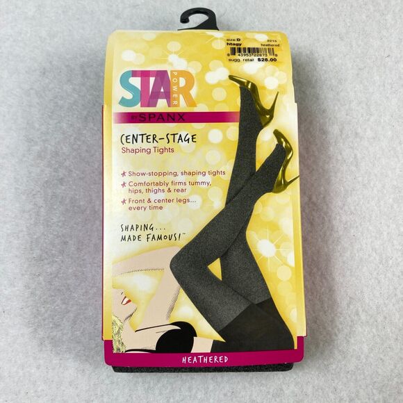 Star Power By Spanx Women's Size D Shaping Tights Heather‎ Gray Stretch Career - Picture 1 of 7